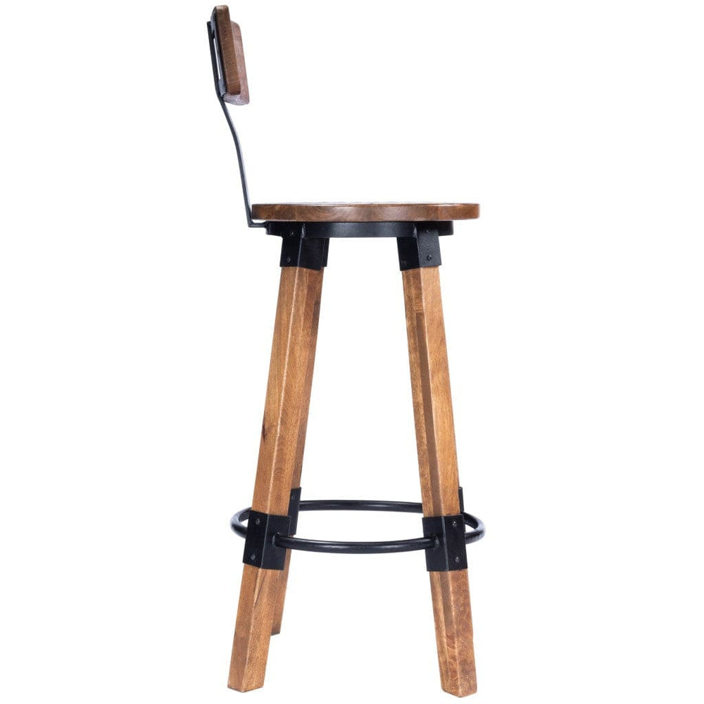 28" Brown And Natural Iron Bar Chair - Homeroots - Flyclothing LLC