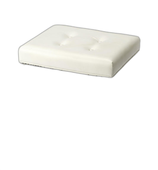 21" White Faux Leather And Clear Ottoman - Homeroots
