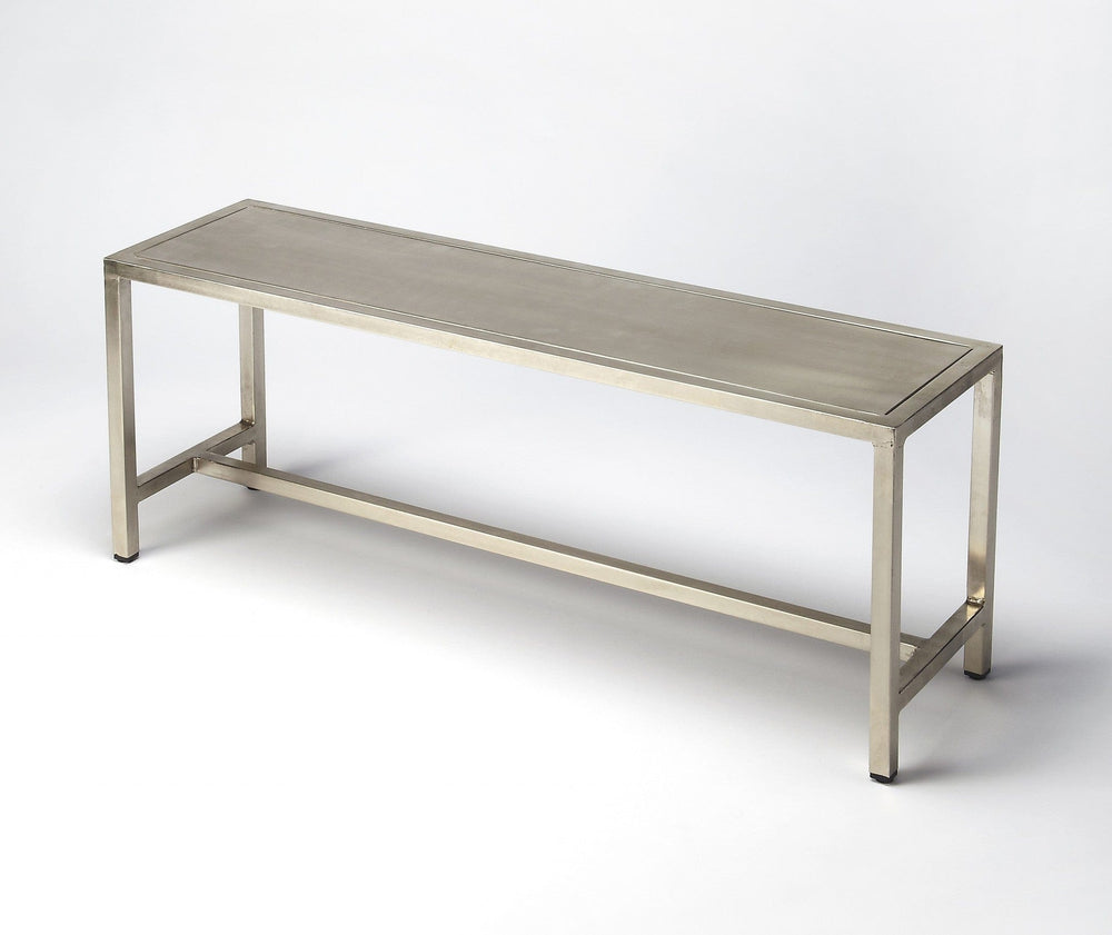 44" Silver Iron Bench - Homeroots