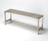 44" Silver Iron Bench - Homeroots