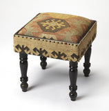 18" Brown Linen Ottoman - Homeroots - Flyclothing LLC