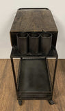Rolling Rustic Black And Natural Bar Cart - Homeroots - Flyclothing LLC