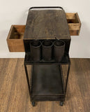 Rolling Rustic Black And Natural Bar Cart - Homeroots - Flyclothing LLC