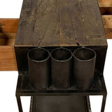 Rolling Rustic Black And Natural Bar Cart - Homeroots - Flyclothing LLC
