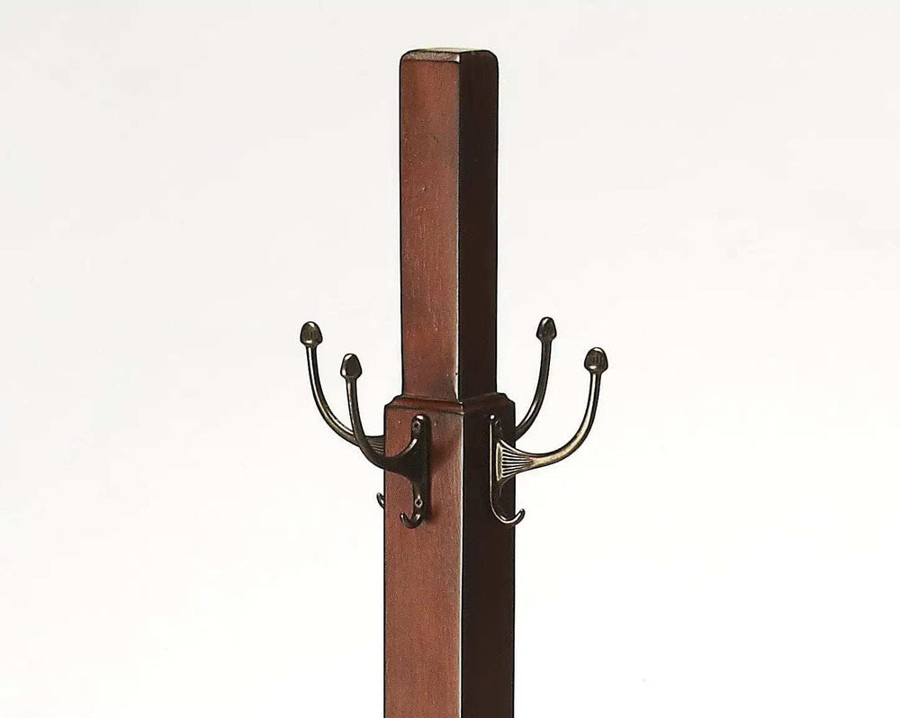 Webster Antique Cherry Coat Rack Tree - Homeroots - Flyclothing LLC