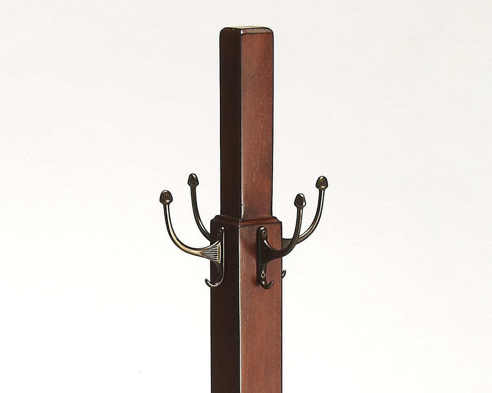 Webster Antique Cherry Coat Rack Tree - Homeroots - Flyclothing LLC