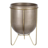 Bronze And Gold Metal Plant Pot - Homeroots - Flyclothing LLC