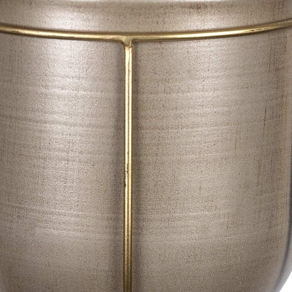Bronze And Gold Metal Plant Pot - Homeroots - Flyclothing LLC