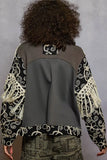 POL Contrast Floral Embroidery Balloon Sleeve Top with Tassel Trim - Trendsi - Flyclothing LLC