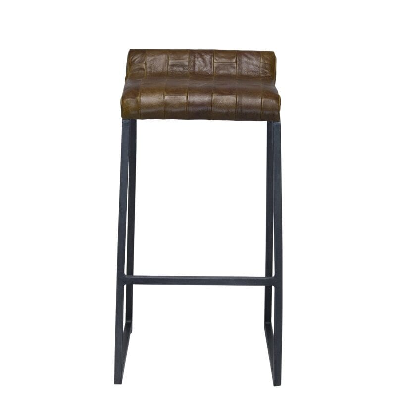 28" Black Upholstered And Iron Low Back Bar Height Bar Chair - Homeroots - Flyclothing LLC