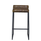 28" Black Upholstered And Iron Low Back Bar Height Bar Chair - Homeroots - Flyclothing LLC