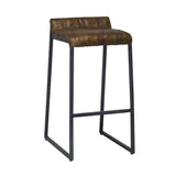 28" Black Upholstered And Iron Low Back Bar Height Bar Chair - Homeroots - Flyclothing LLC