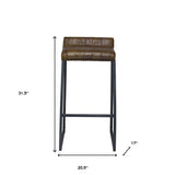 28" Black Upholstered And Iron Low Back Bar Height Bar Chair - Homeroots - Flyclothing LLC