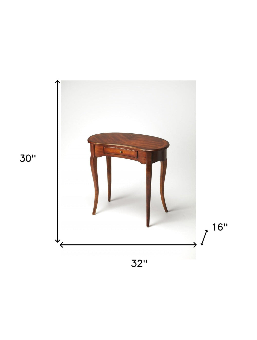 32" Brown Solid Manufactured Wood Kidney Writing Desk - Homeroots - Flyclothing LLC