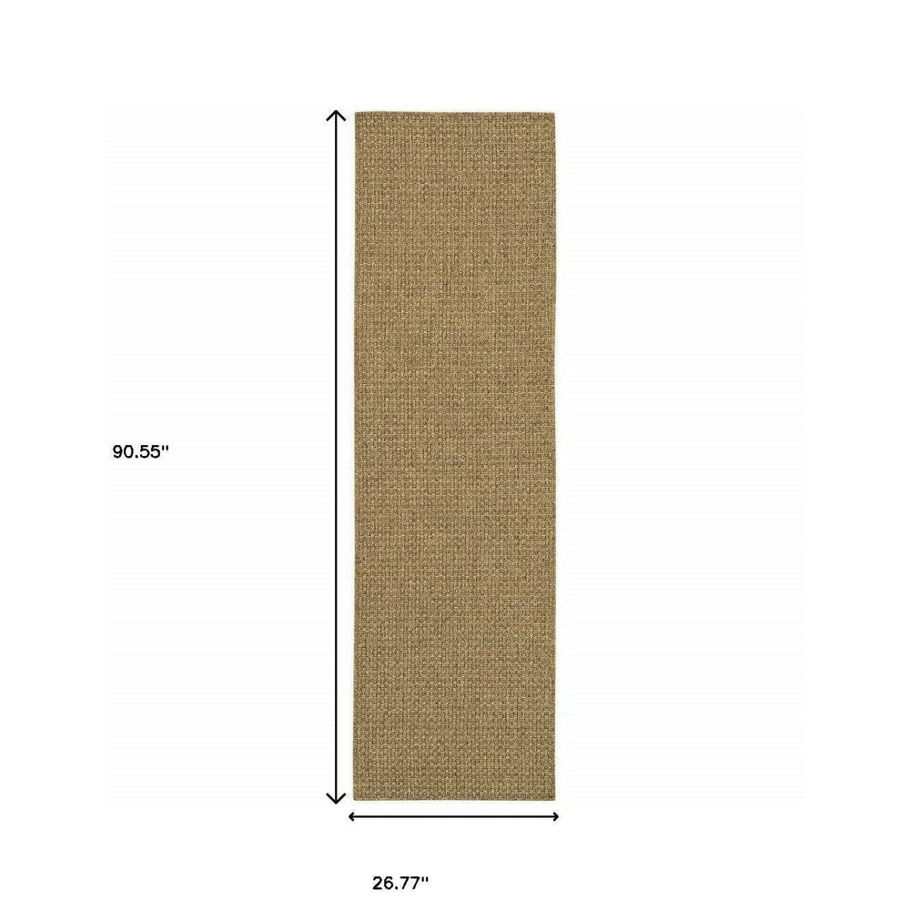 2' X 8' Tan Indoor Outdoor Area Rug - Homeroots - Flyclothing LLC