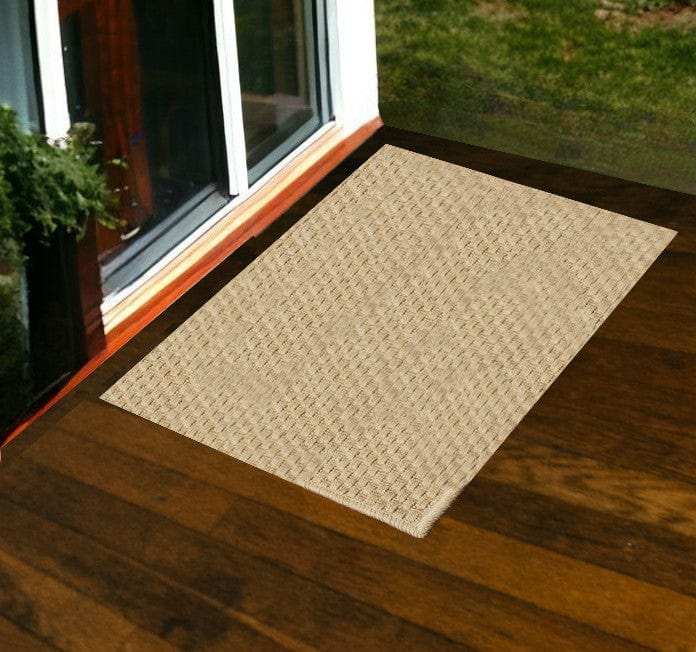 2' X 4' Beige Indoor Outdoor Area Rug - Homeroots - Flyclothing LLC