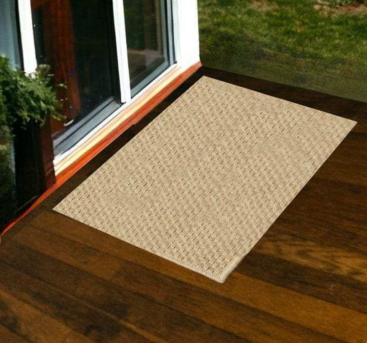 2' X 4' Beige Indoor Outdoor Area Rug - Homeroots - Flyclothing LLC