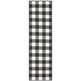 2' X 8' Black and Ivory Indoor Outdoor Area Rug - Homeroots - Flyclothing LLC