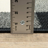 2' X 8' Black and Ivory Indoor Outdoor Area Rug - Homeroots - Flyclothing LLC