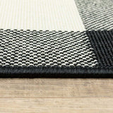 2' X 8' Black and Ivory Indoor Outdoor Area Rug - Homeroots - Flyclothing LLC