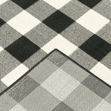 5' X 8' Black and Ivory Indoor Outdoor Area Rug - Homeroots - Flyclothing LLC