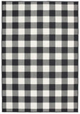 7' X 10' Black and Ivory Indoor Outdoor Area Rug - Homeroots - Flyclothing LLC
