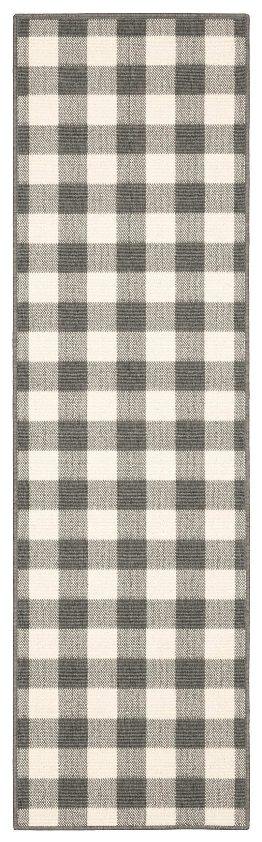 2' X 8' Gray and Ivory Indoor Outdoor Area Rug - Homeroots - Flyclothing LLC