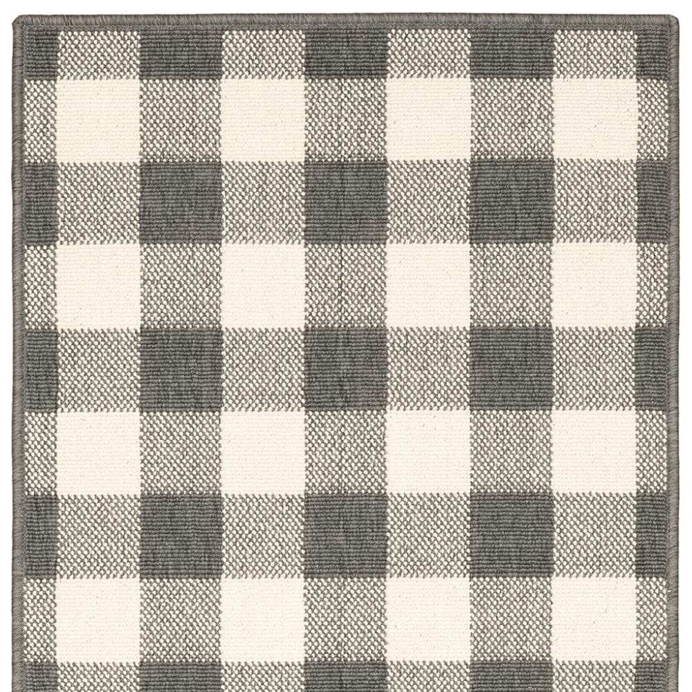 2' X 8' Gray and Ivory Indoor Outdoor Area Rug - Homeroots - Flyclothing LLC