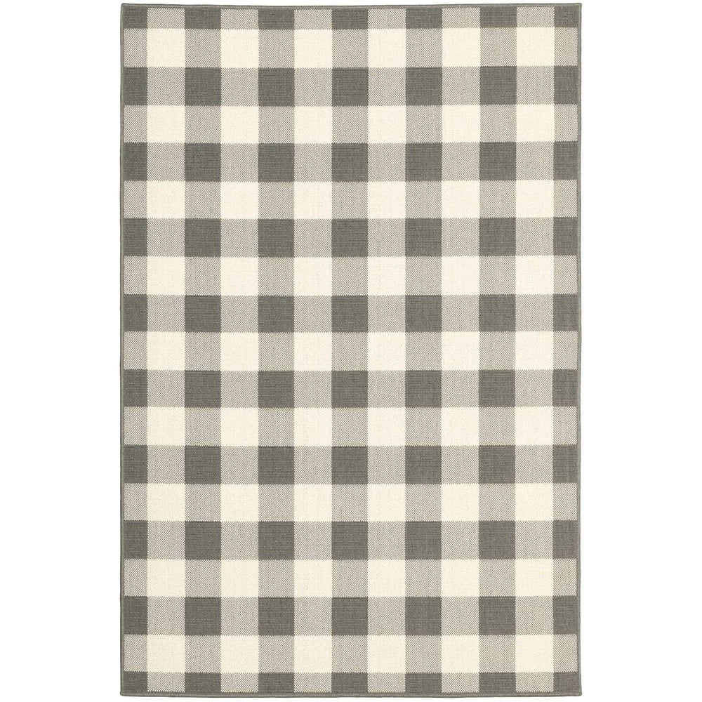 4' X 6' Gray and Ivory Indoor Outdoor Area Rug - Homeroots - Flyclothing LLC