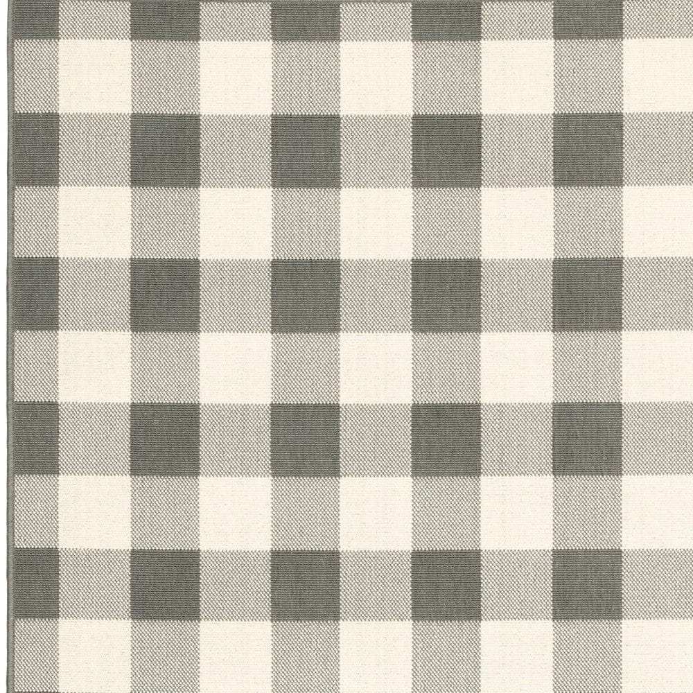 5' X 8' Gray and Ivory Indoor Outdoor Area Rug - Homeroots - Flyclothing LLC