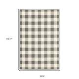 7' X 10' Gray and Ivory Indoor Outdoor Area Rug - Homeroots - Flyclothing LLC