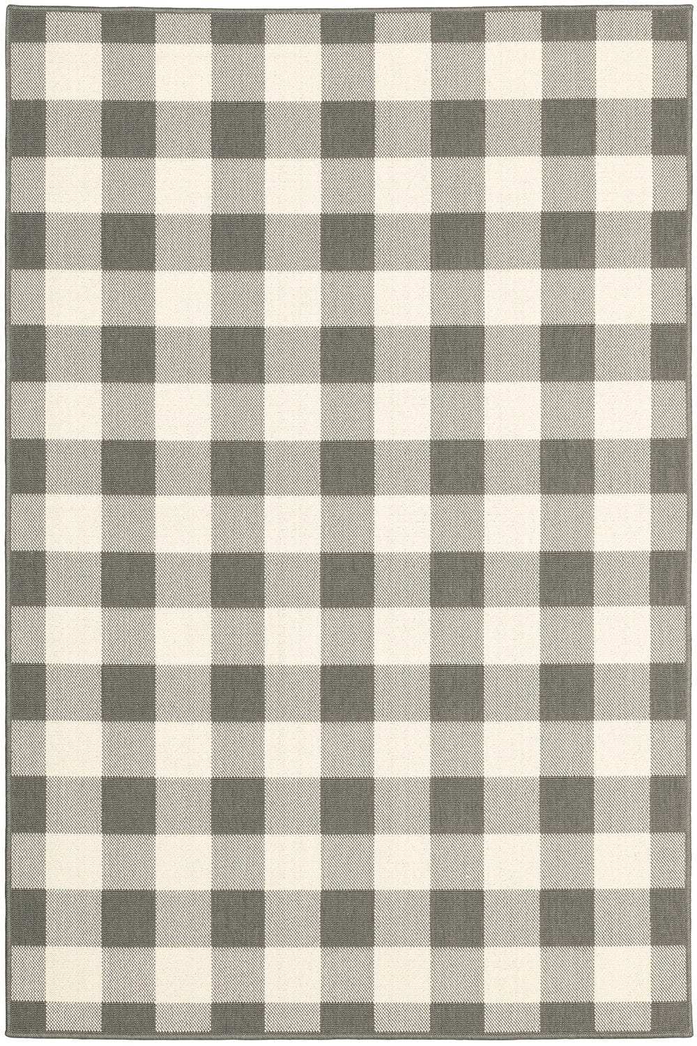 Gray and Ivory Indoor Outdoor Area Rug - Homeroots - Flyclothing LLC