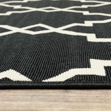 4' X 6' Black and Ivory Indoor Outdoor Area Rug - Homeroots - Flyclothing LLC