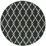 8' X 8' Black and Ivory Indoor Outdoor Area Rug - Homeroots - Flyclothing LLC