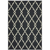 Black and Ivory Indoor Outdoor Area Rug - Homeroots - Flyclothing LLC