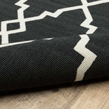 Black and Ivory Indoor Outdoor Area Rug - Homeroots - Flyclothing LLC