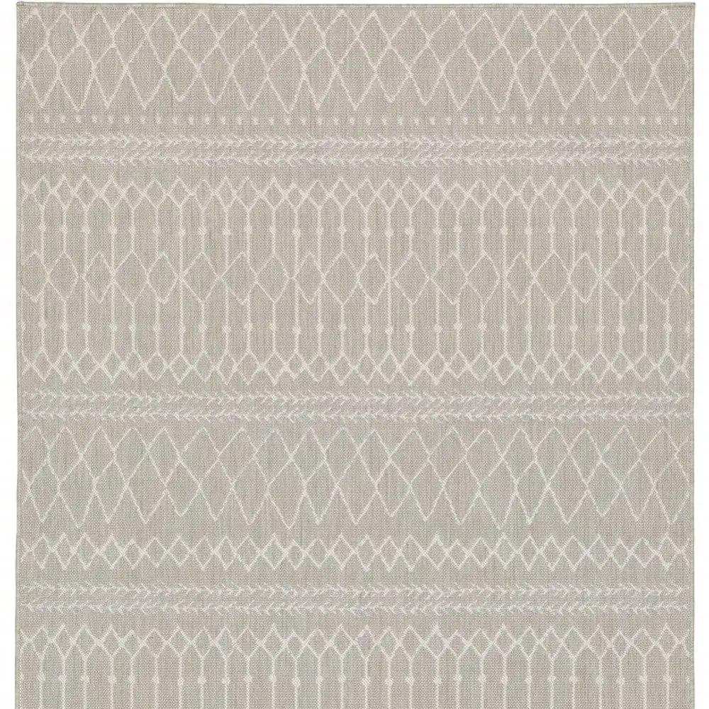 5' X 7' Gray and Ivory Indoor Outdoor Area Rug - Homeroots - Flyclothing LLC