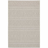 7' X 9' Gray and Ivory Indoor Outdoor Area Rug - Homeroots - Flyclothing LLC