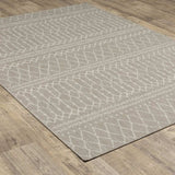 10' X 13' Gray and Ivory Indoor Outdoor Area Rug - Homeroots - Flyclothing LLC