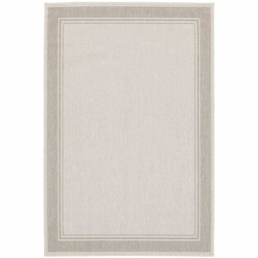 3' X 5' Gray and Ivory Indoor Outdoor Area Rug - Homeroots - Flyclothing LLC
