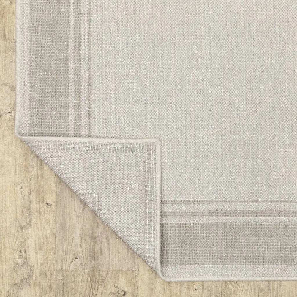 8' X 10' Gray and Ivory Indoor Outdoor Area Rug - Homeroots - Flyclothing LLC