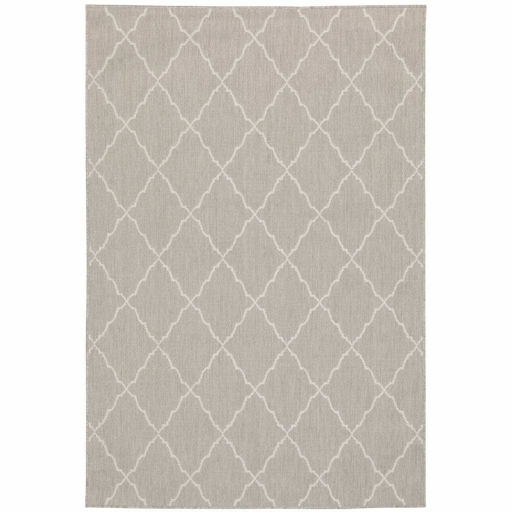 3' X 5' Gray and Ivory Indoor Outdoor Area Rug - Homeroots - Flyclothing LLC