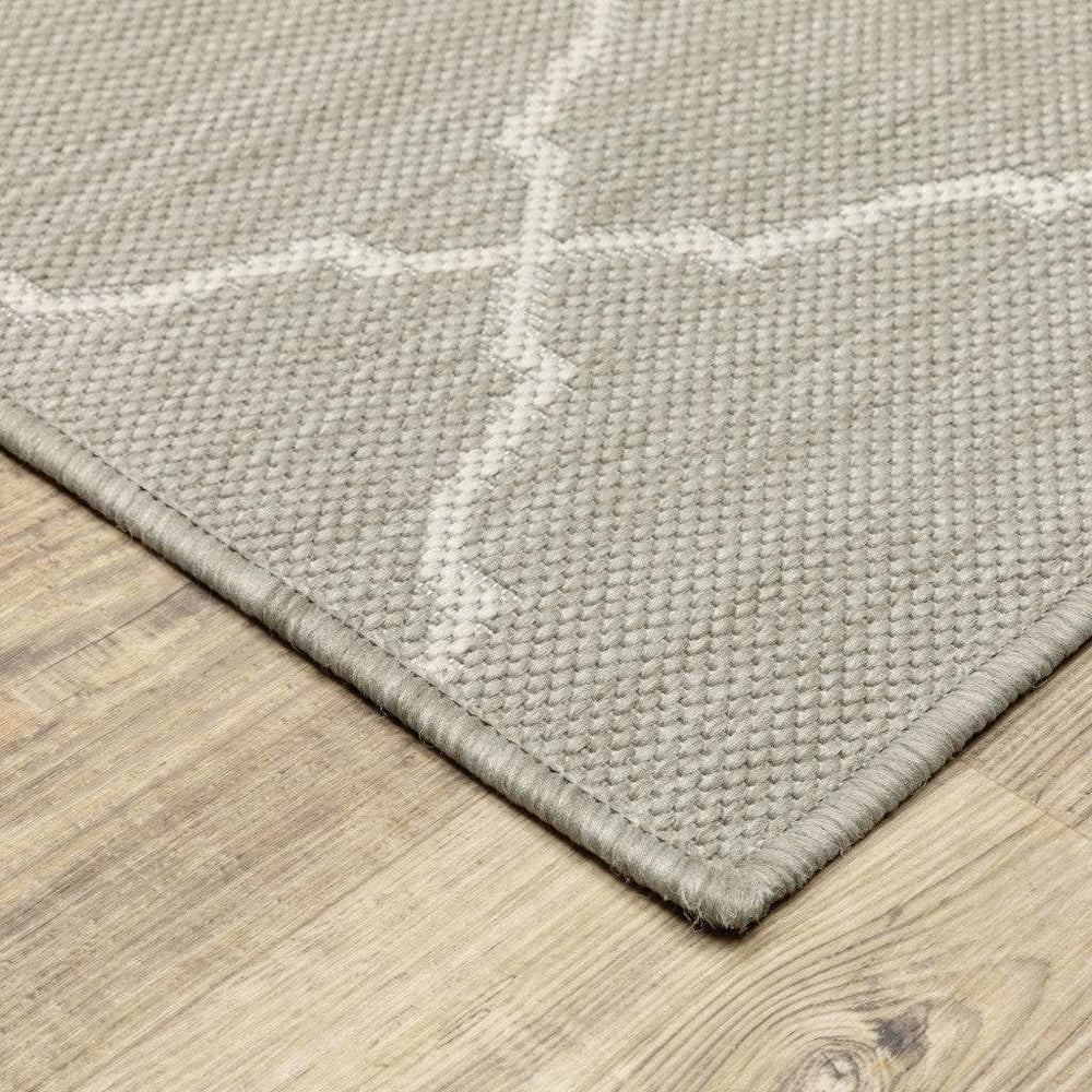 3' X 5' Gray and Ivory Indoor Outdoor Area Rug - Homeroots - Flyclothing LLC