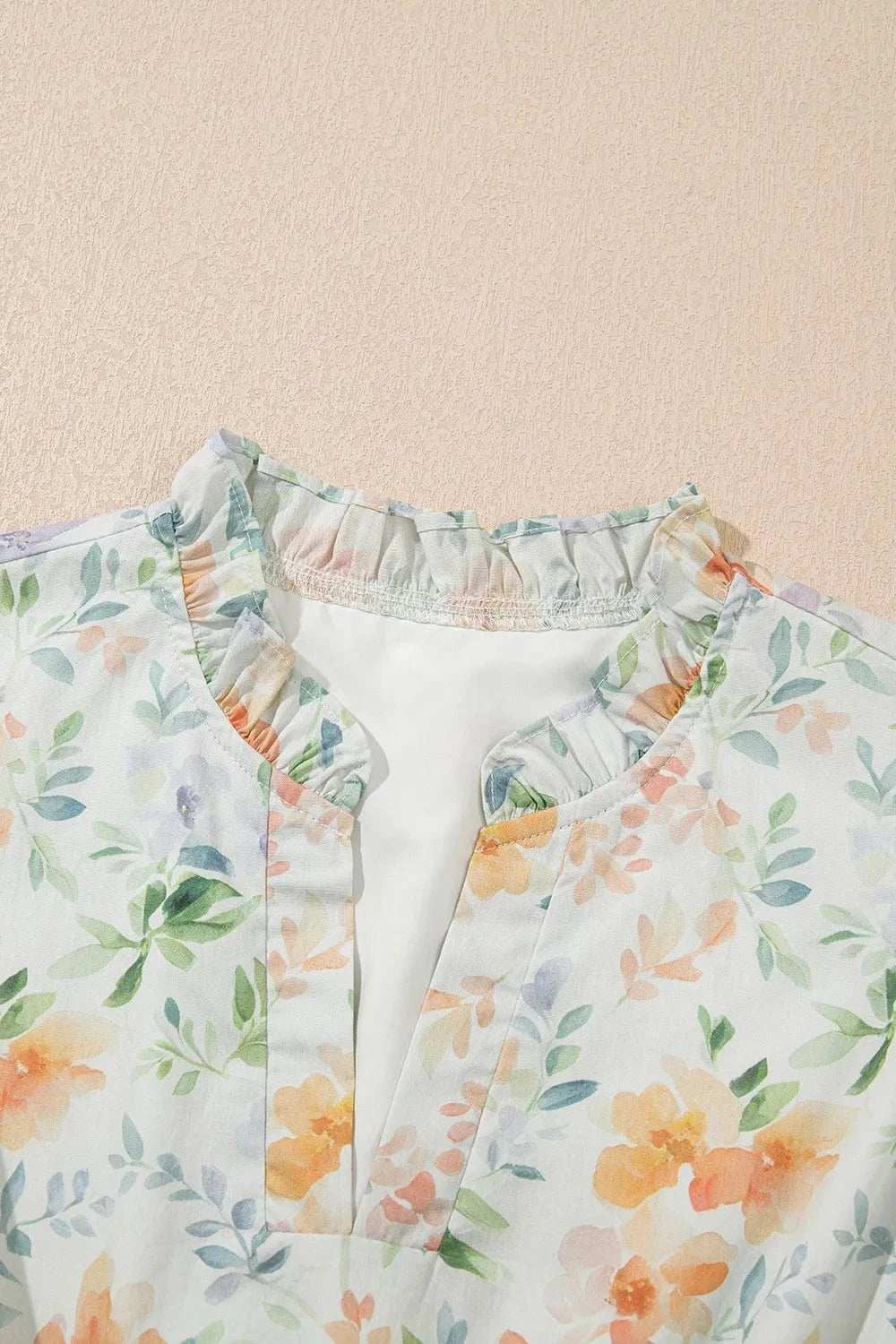 Frill Notched Puff Sleeve Dress - Trendsi - Flyclothing LLC