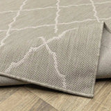10' X 13' Gray and Ivory Indoor Outdoor Area Rug - Homeroots - Flyclothing LLC