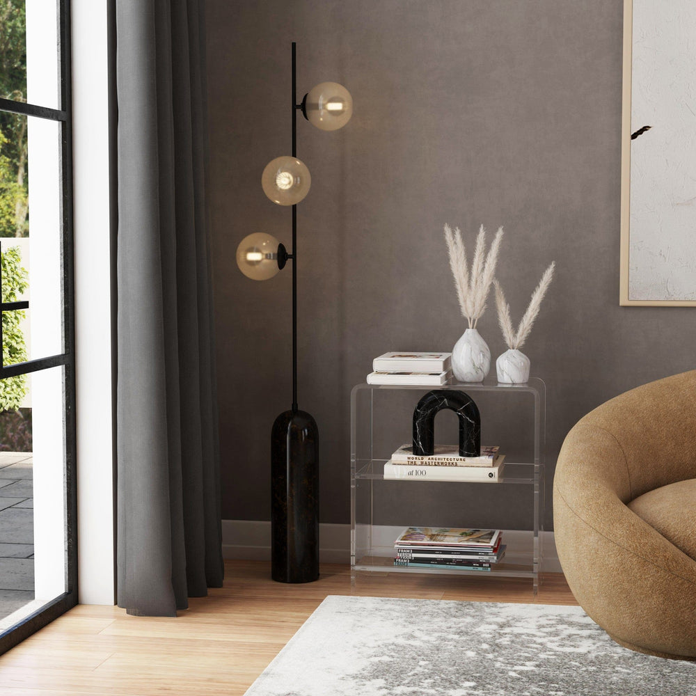 25" Clear Plastic Two Tier Bookcase - Homeroots - Flyclothing LLC