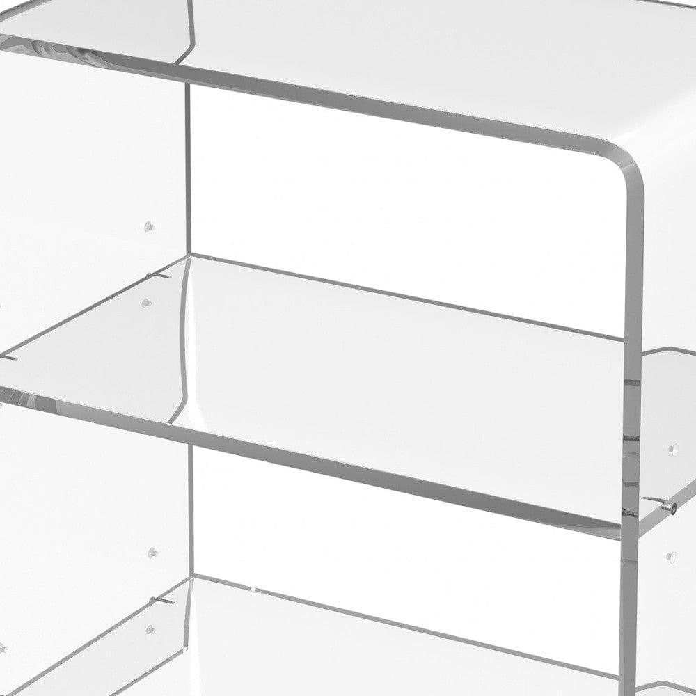 25" Clear Plastic Two Tier Bookcase - Homeroots - Flyclothing LLC