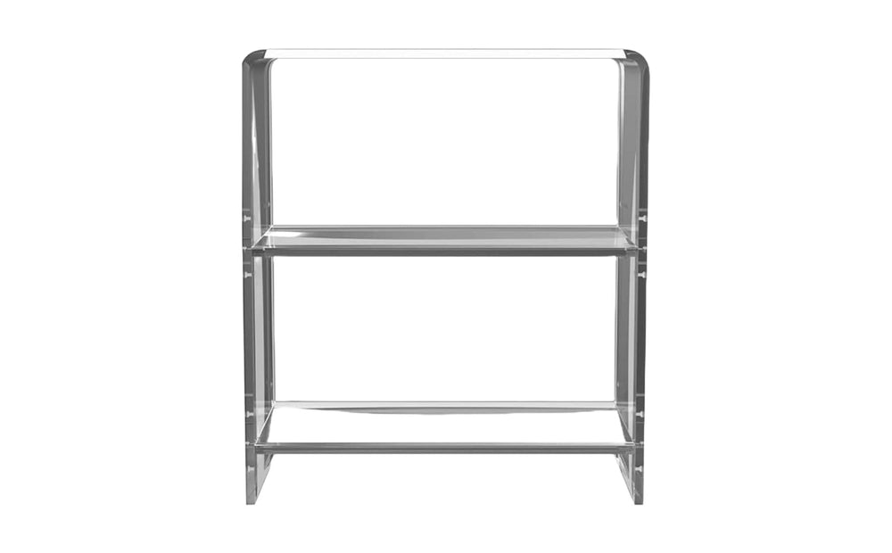 25" Clear Plastic Two Tier Bookcase - Homeroots - Flyclothing LLC