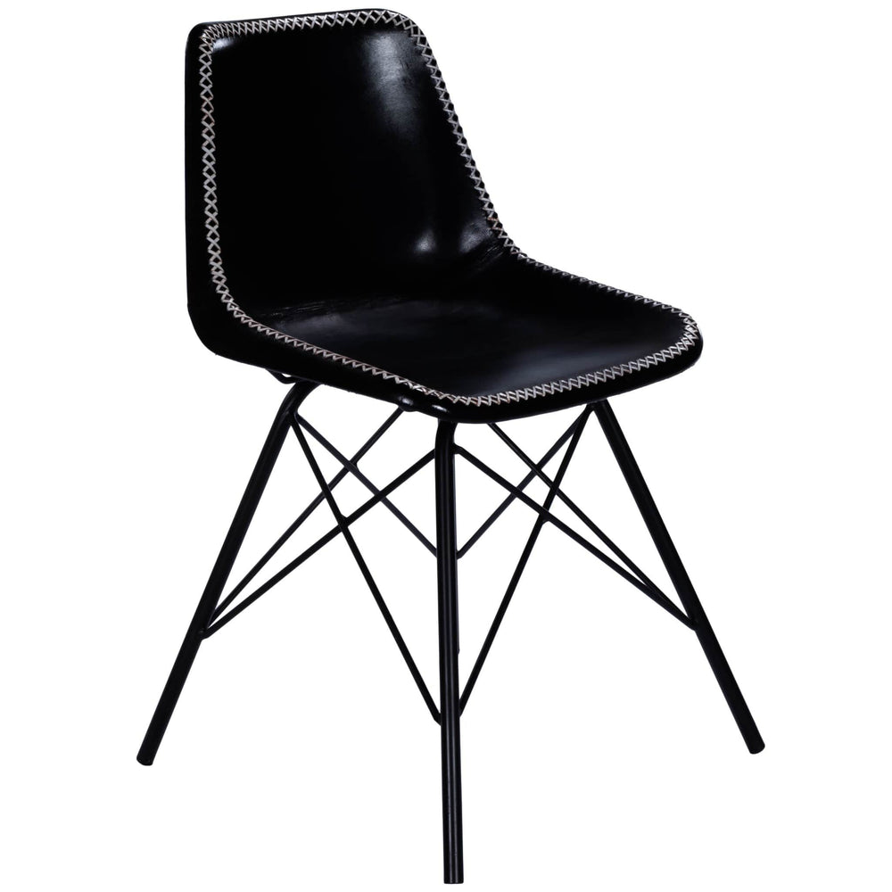 18" Black Faux Leather Side Chair - Homeroots - Flyclothing LLC
