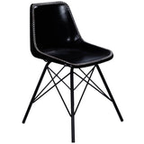 18" Black Faux Leather Side Chair - Homeroots - Flyclothing LLC